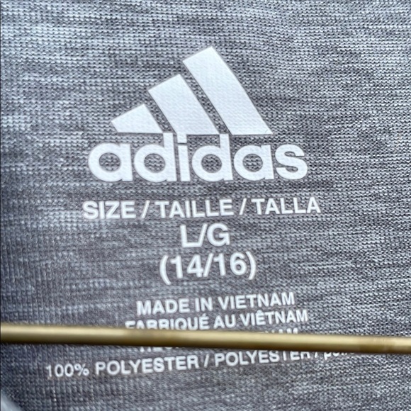 Adidas Heather Gray and Black Short Sleeve Tee - Picture 2 of 3